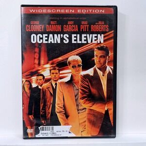 Warner‎ Bros Ocean's Eleven DVD Widescreen 2001 Heist Clooney Pitt Damon